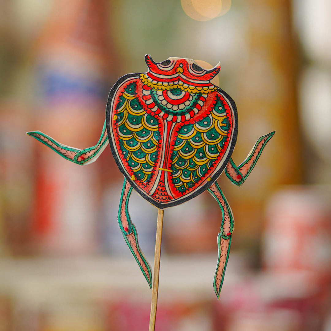 Hand-Painted Beetle Tholu Bommalata Flip Toy