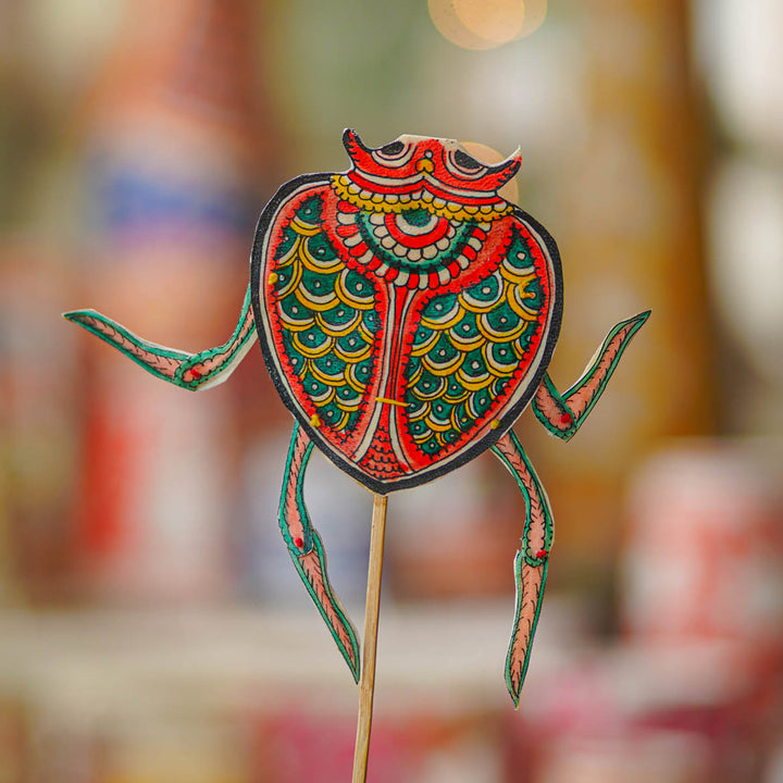 Hand-Painted Beetle Tholu Bommalata Flip Toy