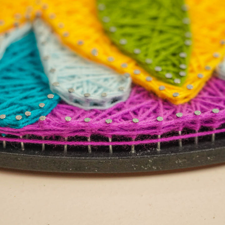 Handmade String Art Rangoli Design Mdf Wood Tealight Holder