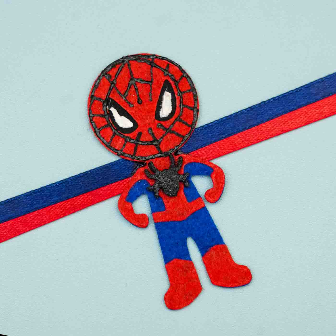 Buy Handmade Spiderman Theme Felt Kids Rakhi With Roli Chawal