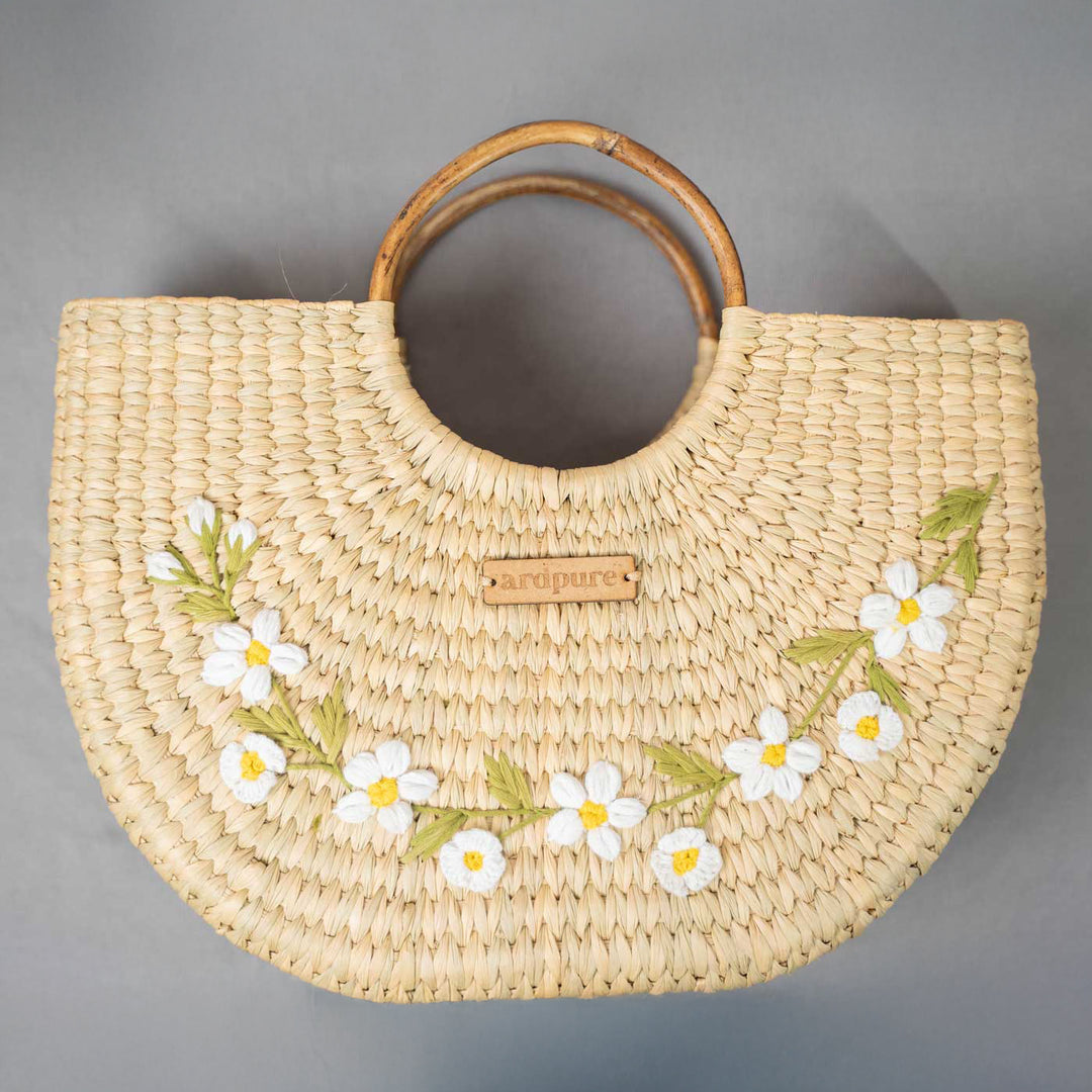 Handmade Crescent Embroidered Boho Handbag