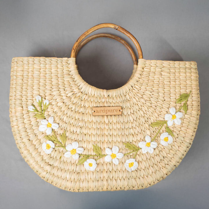 Handmade Crescent Embroidered Boho Handbag
