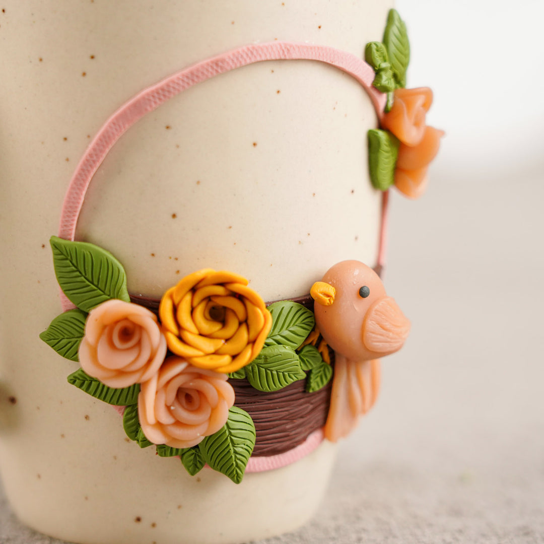 Personalized Hand-Painted Birds Theme Clay Mug