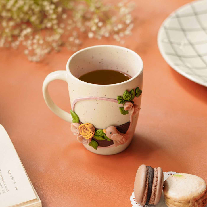Personalized Hand-Painted Birds Theme Clay Mug