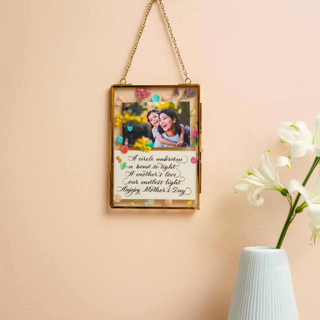 Photo Personalized Vintage Glass Photo Frame For Mothers