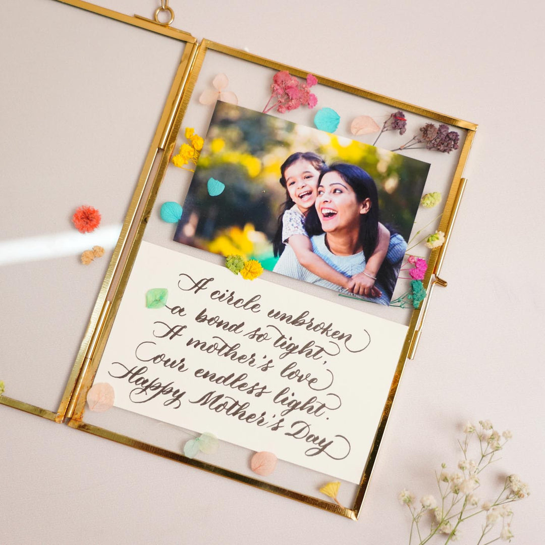 Photo Personalized Vintage Glass Photo Frame For Mothers