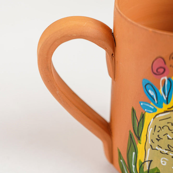 Photo Personalized Hand-Painted Khinoor Design Terracotta Mug