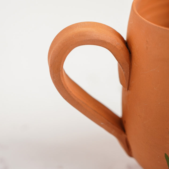 Photo Personalized Hand-Painted Khinoor Design Terracotta Mug