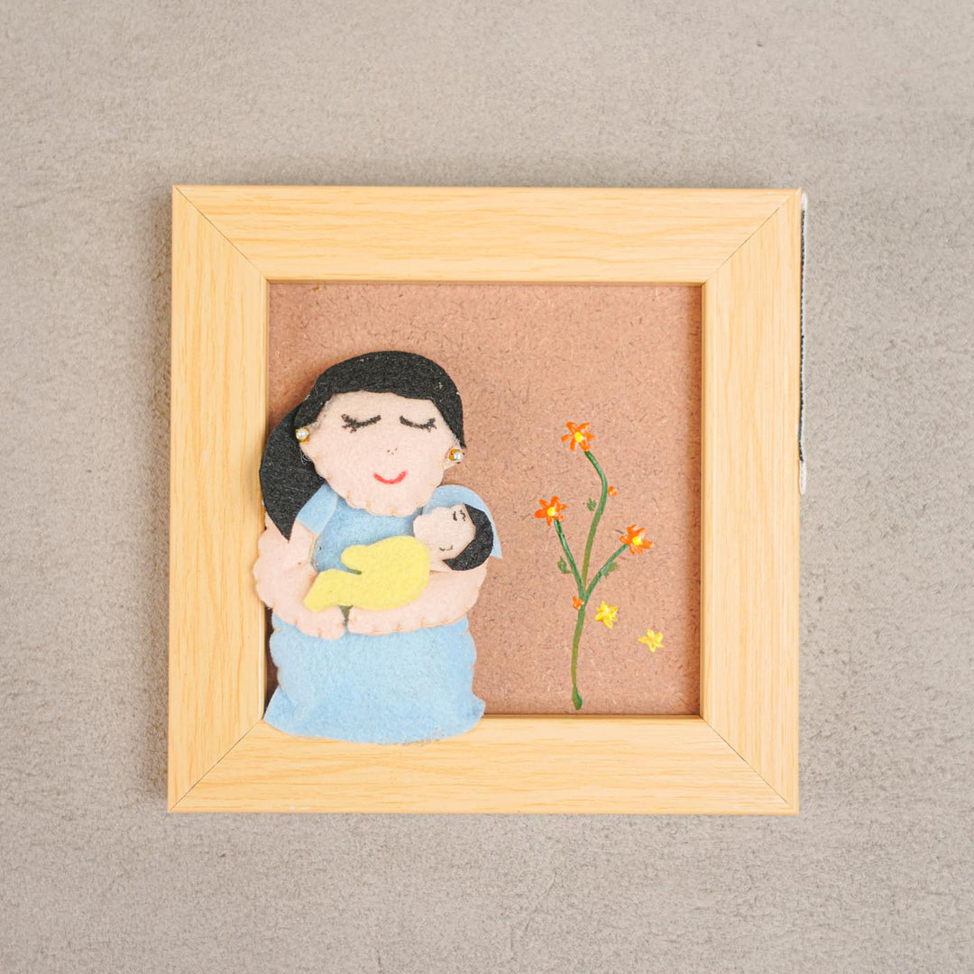 Photo Personalized Handmade Mom And Kid Theme Felt Miniature Frame