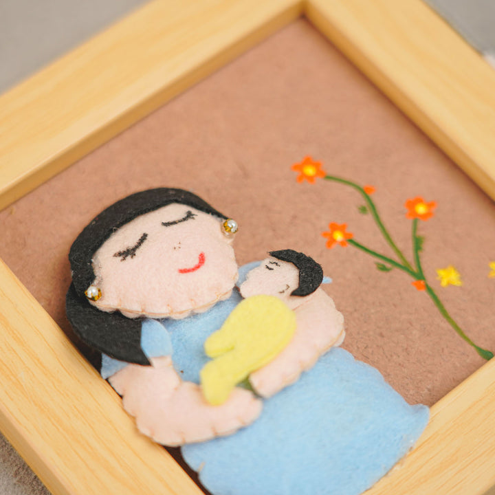 Photo Personalized Handmade Mom And Kid Theme Felt Miniature Frame