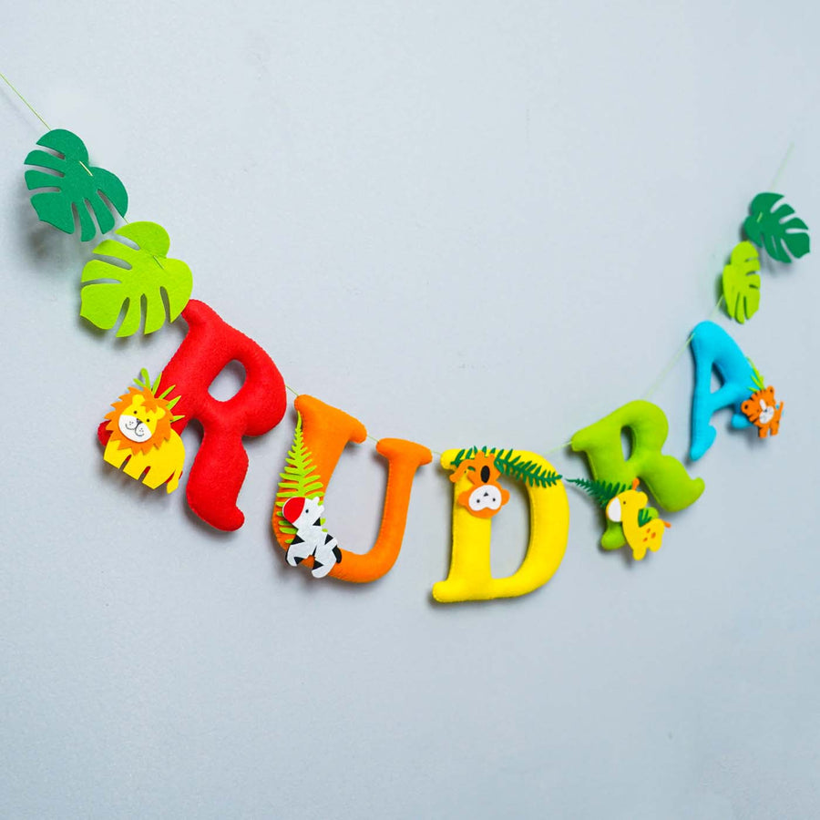 Handcrafted Personalized Animal Theme Felt Bunting 1 - Hanging Alphabet Garland Display