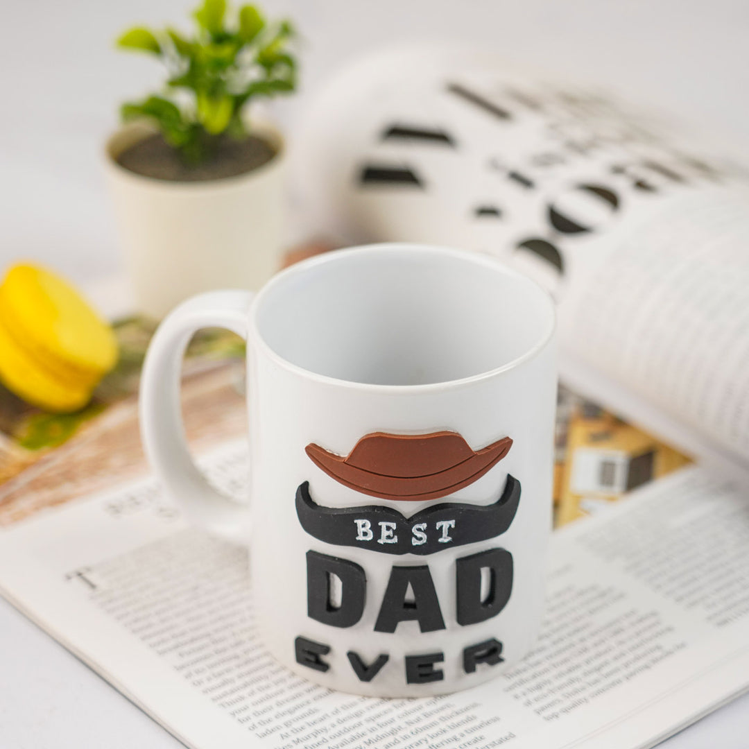 Handmade Polymer Clay Best Dad Ever Theme Mug