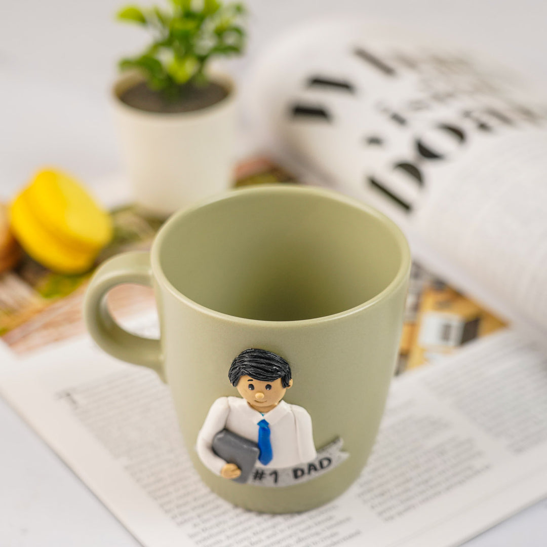 Personalized Handmade Polymer Clay Professional Dad Theme Ceramic Mug