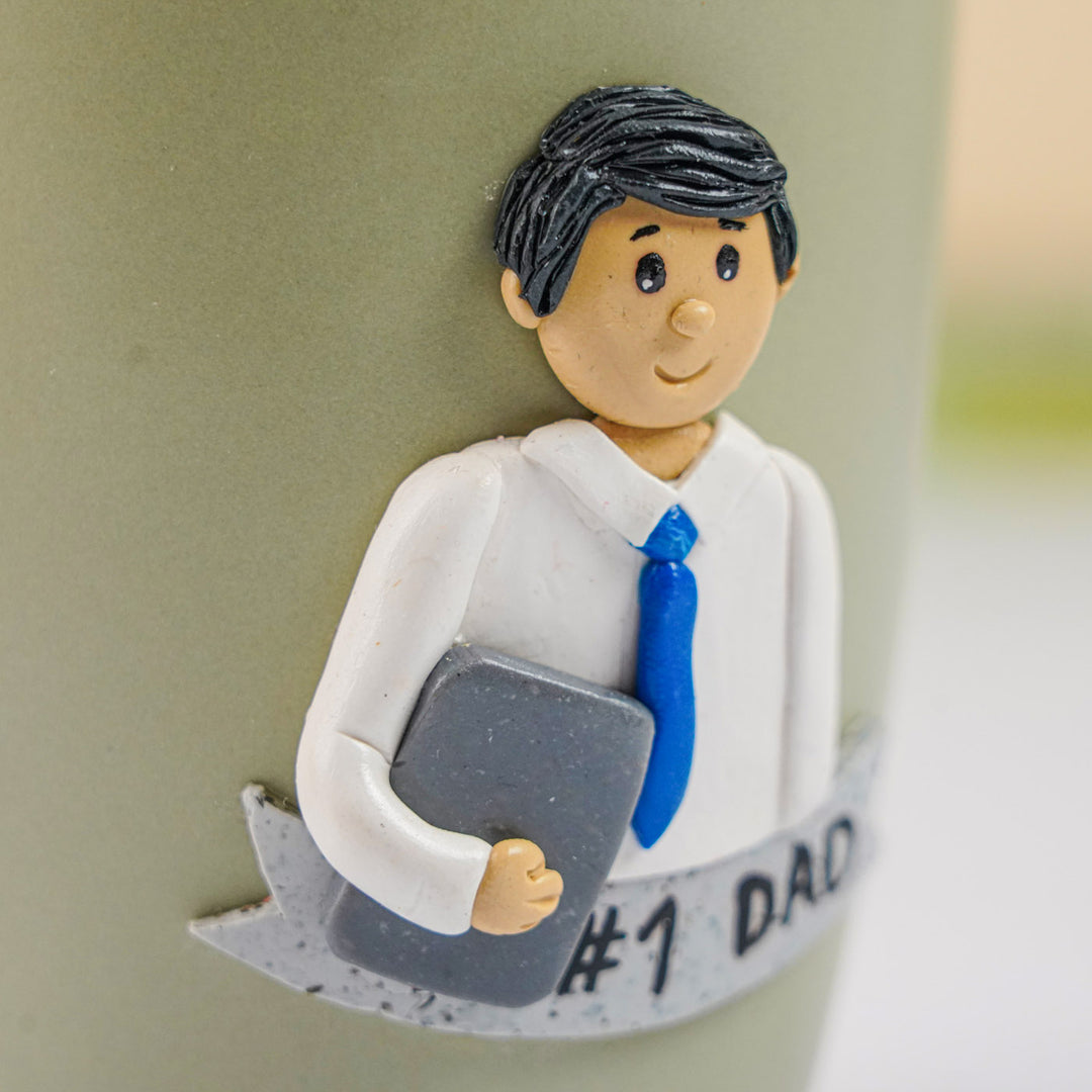 Personalized Handmade Polymer Clay Professional Dad Theme Ceramic Mug
