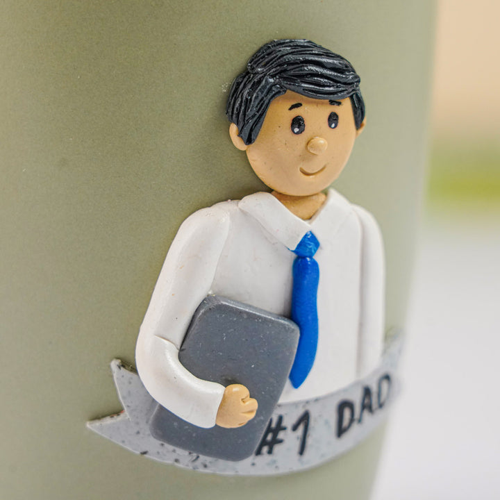 Personalized Handmade Polymer Clay Professional Dad Theme Ceramic Mug