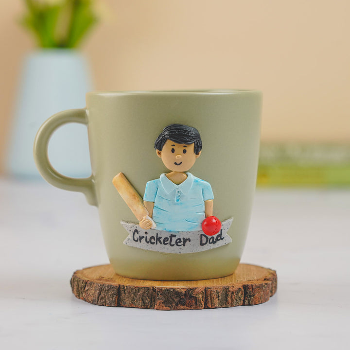 Personalized Handmade Polymer Clay Sports Dad Theme Ceramic Mug