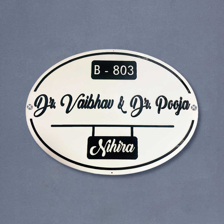 Personalized Waterproof Doctor Embossed Acrylic Name Plate - Front View on Wall Background (5)