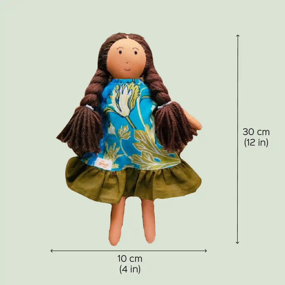 Nilah in Layered Dress With Changeable Outfits | Soft Hand-Stitched Sustainable Indian Play Doll
