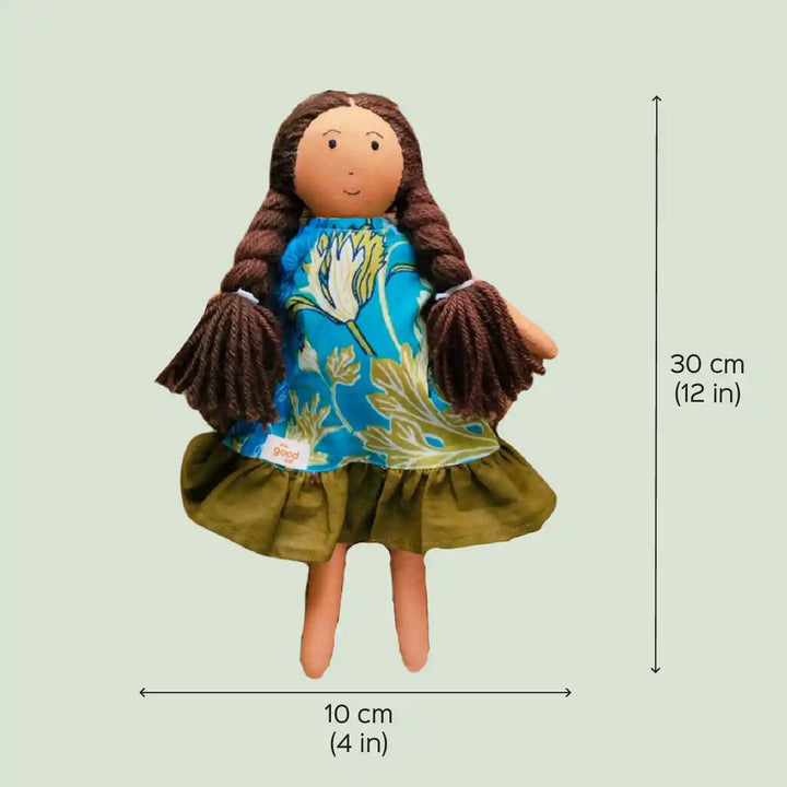 Nilah in Layered Dress With Changeable Outfits | Soft Hand-Stitched Sustainable Indian Play Doll