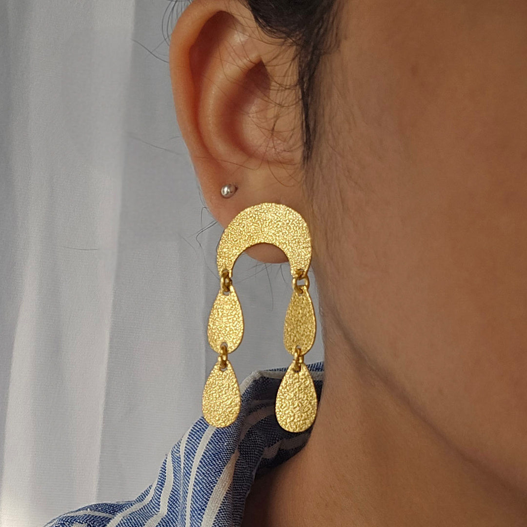 Handmade Drops Design Brass Earrings
