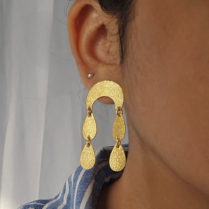 Handmade Drops Design Brass Earrings