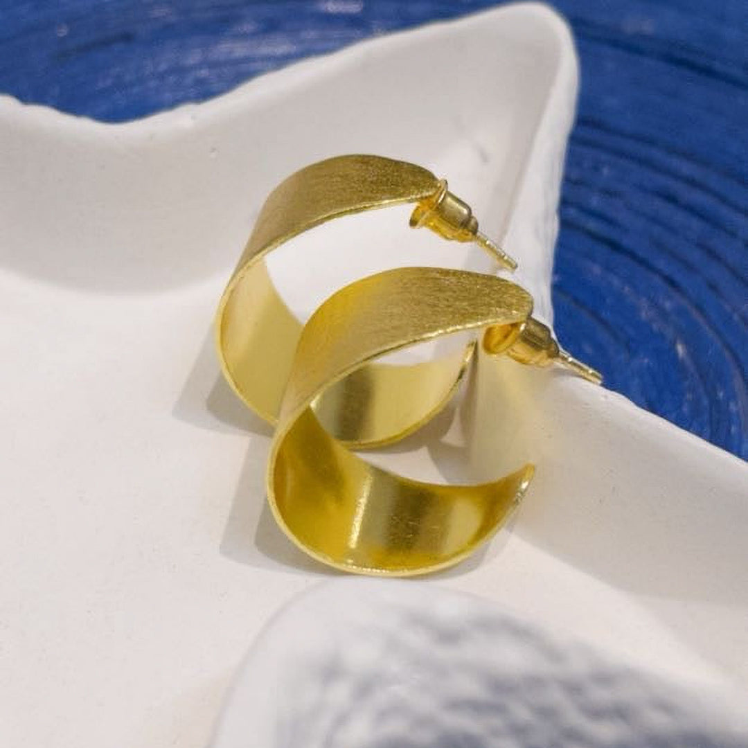 Handmade Eclipta Brass Studs Design Earrings