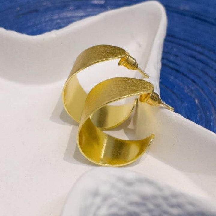 Handmade Eclipta Brass Studs Design Earrings