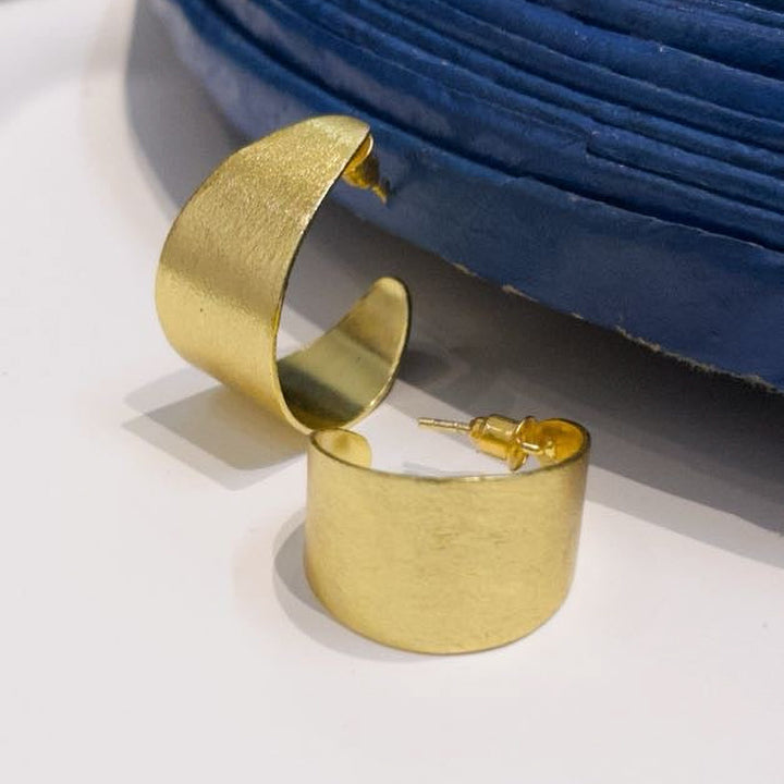 Handmade Eclipta Brass Studs Design Earrings