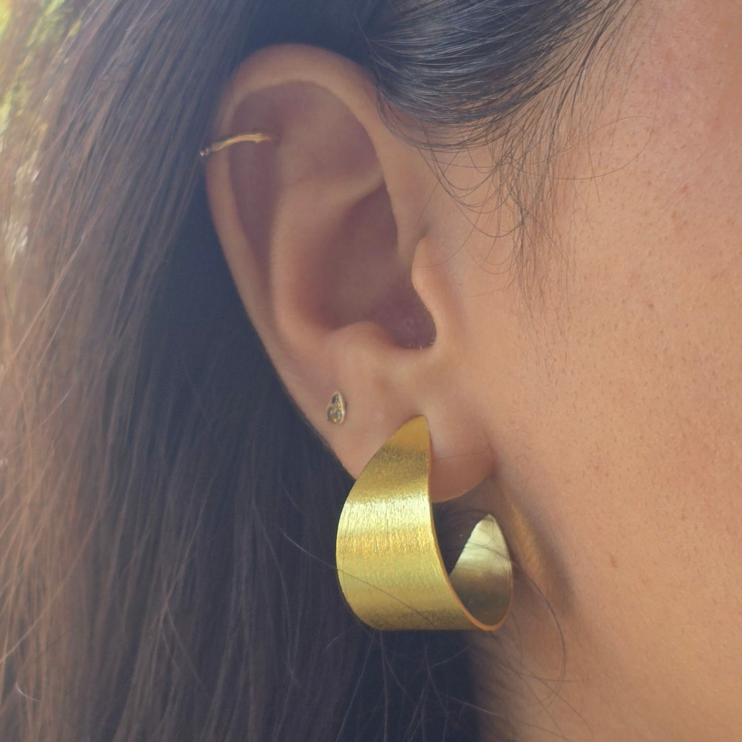 Handmade Eclipta Brass Studs Design Earrings