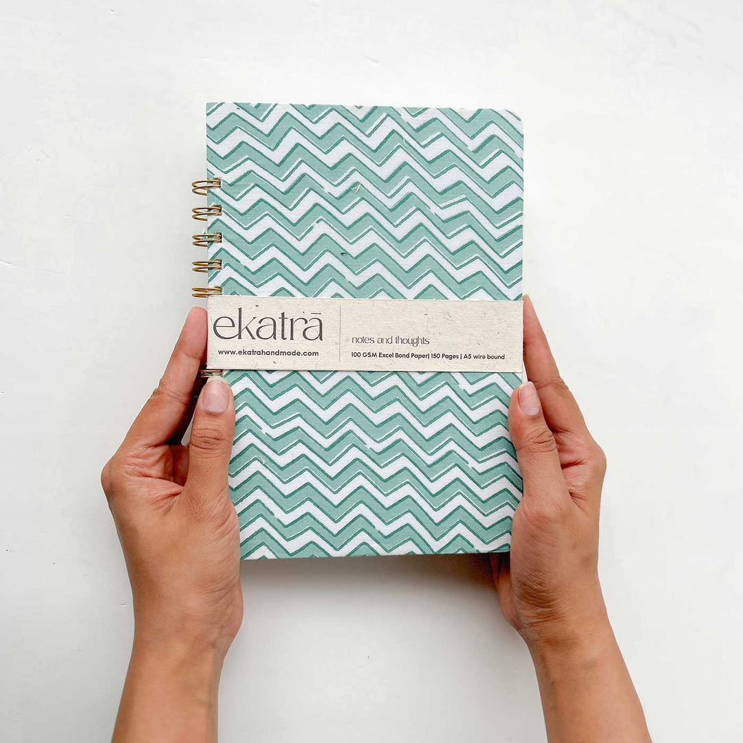 Handcrafted Sustainable A5 Wire Bound Journal | 100 GSM