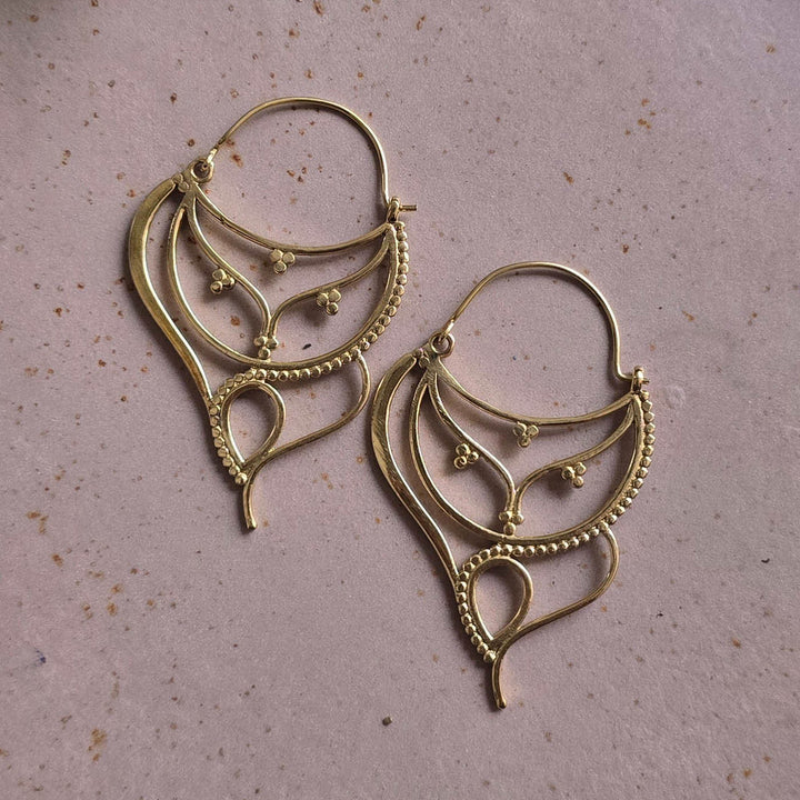 Handmade Elena Hoops Brass Earrings