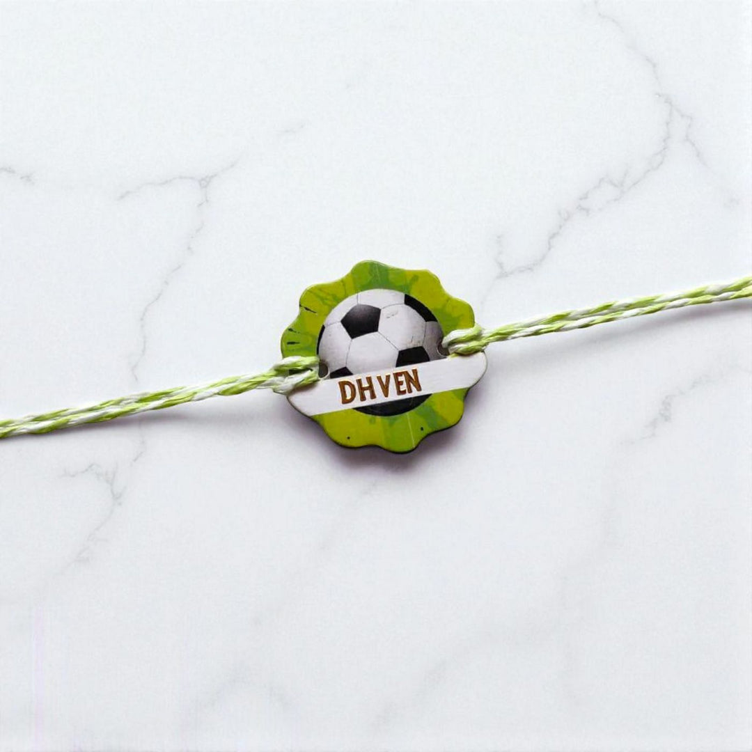 Personalized Ecofriendly Football Theme Paper Kids Rakhi