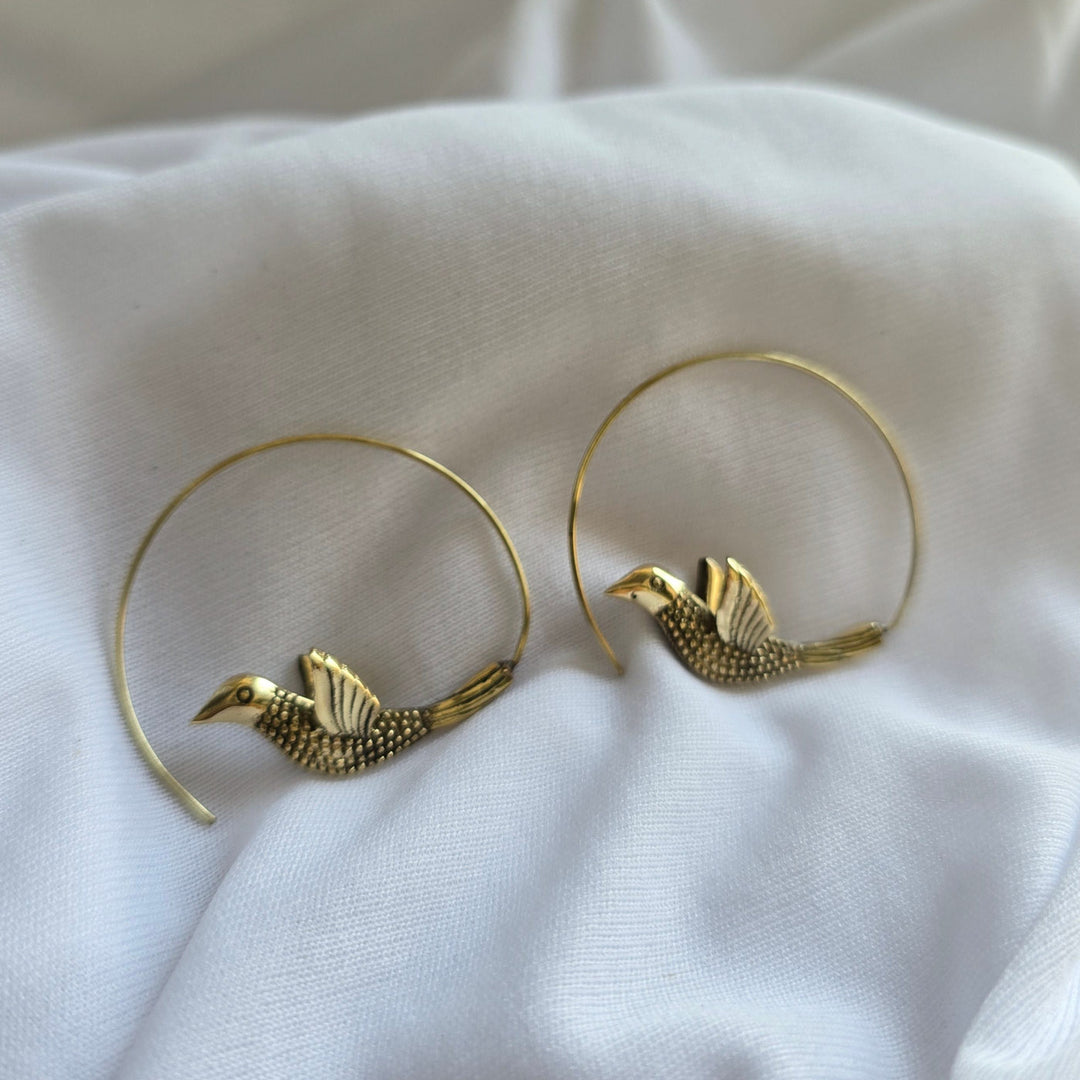 Handmade Fly Hooks Brass Earrings
