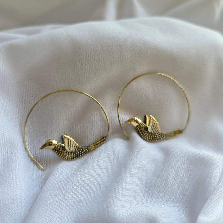 Handmade Fly Hooks Brass Earrings