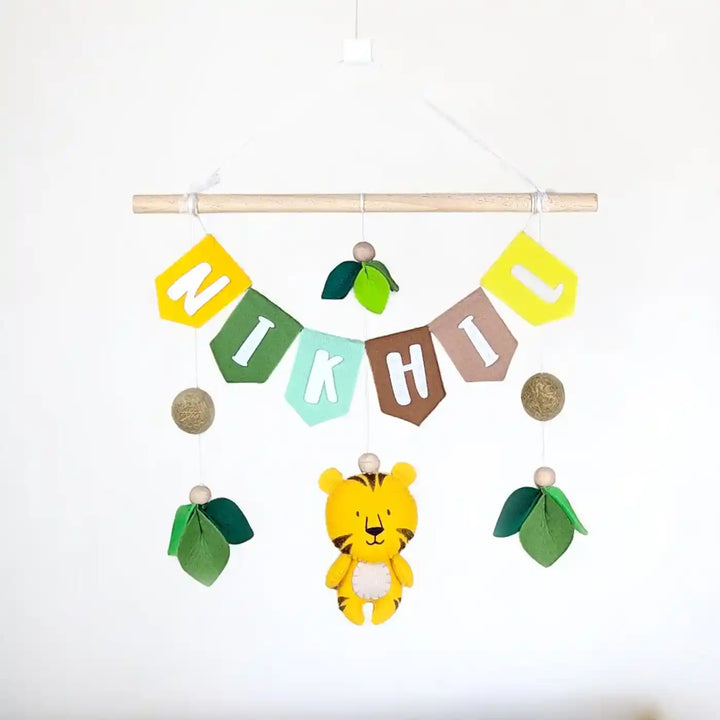 Personalized Handmade Animal Theme Felt Kids Name Plate