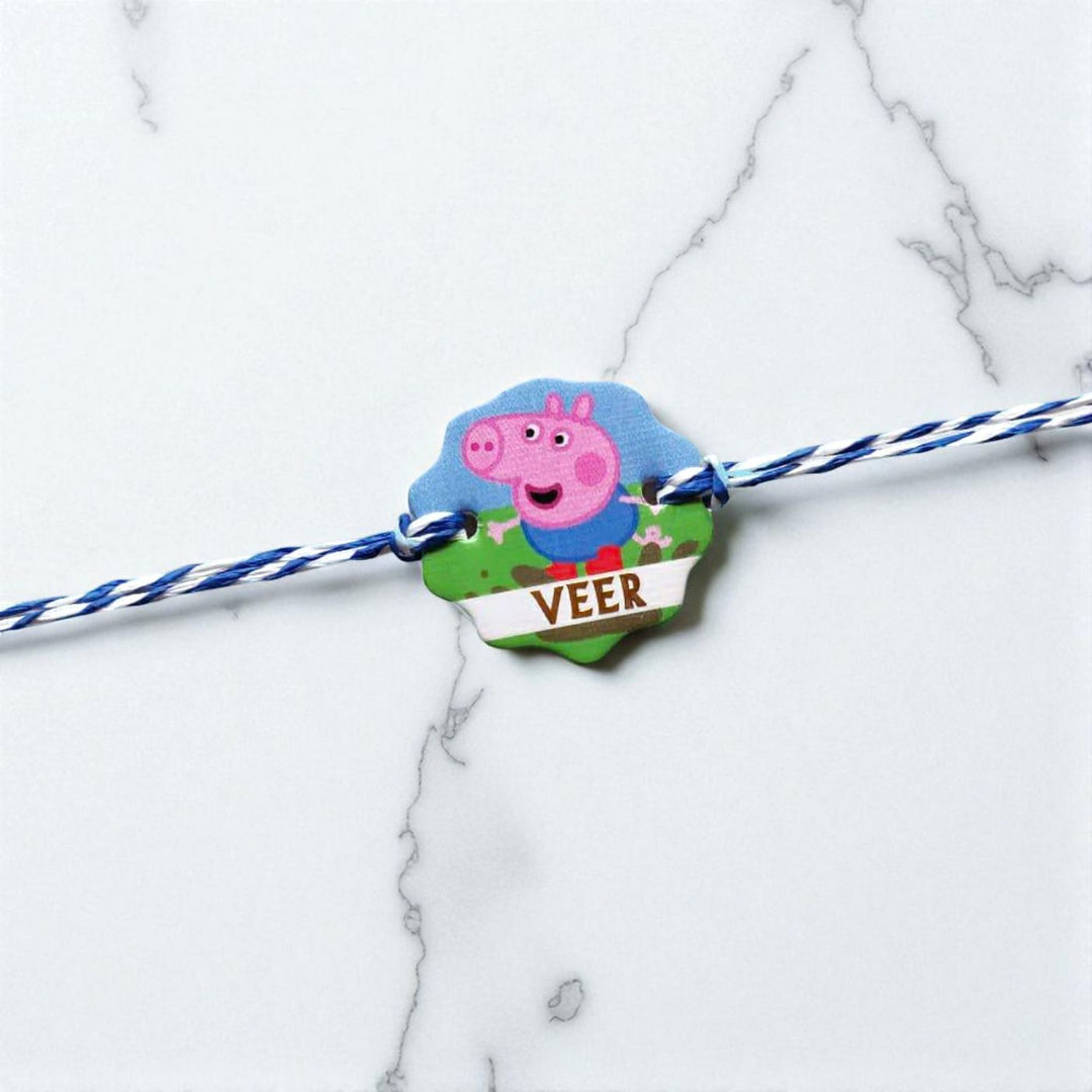 Personalized Ecofriendly George Pig Theme Paper Kids Rakhi