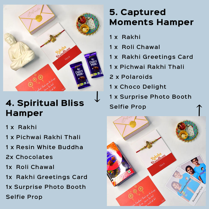 Beaded Golden Ganesha Rakhi With Chocolates And Roli Chawal For Brother Customizable Options Includes Up To 7 Goodies - Rakhi Hamper Details Page (7)