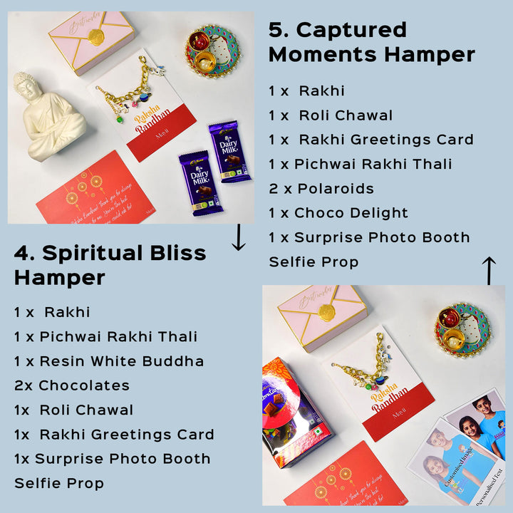 Beaded Fantasy And Space Adventure Metal Bracelet Rakhi Hamper With Chocolates And Roli Chawal For Brother Customizable Options Includes Up To 7 Goodies - Rakhi Hamper Description (7)