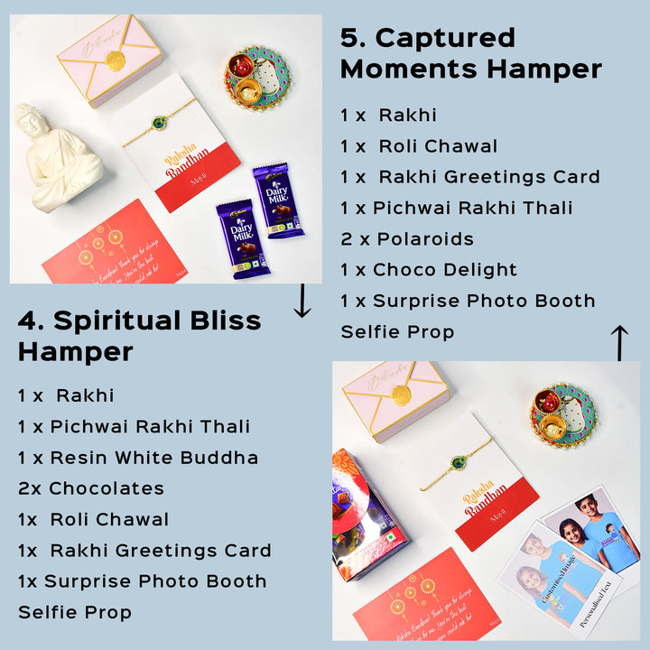 Beaded Peacock Pearl And Stone Bracelet Rakhi Hamper With Chocolates And Roli Chawal For Brother Customizable Options Includes Up To 7 Goodies - Hampers with included items