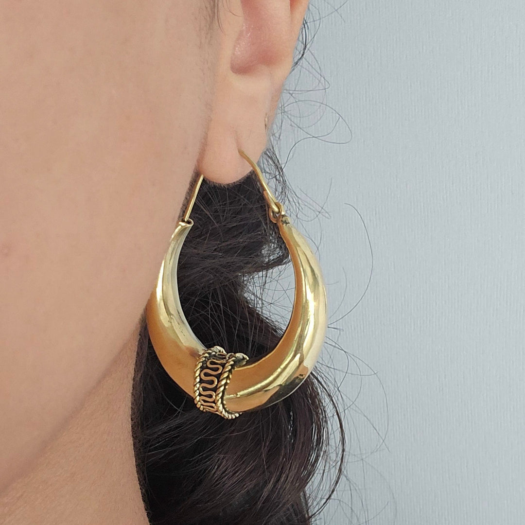 Handmade Hannah Hoops Brass Earrings