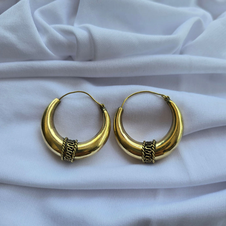 Handmade Hannah Hoops Brass Earrings
