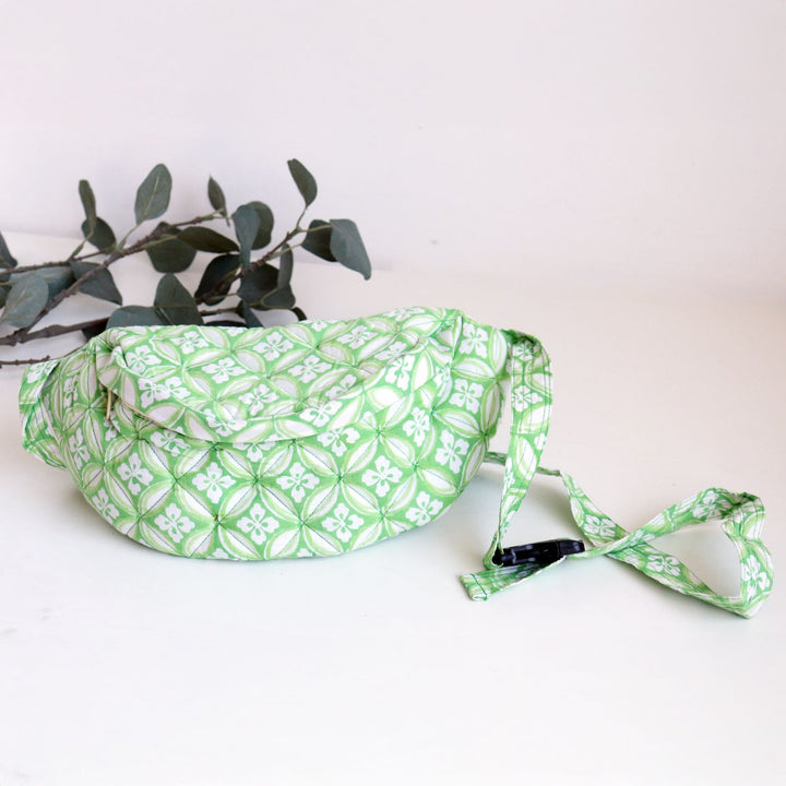 Handmade Block Printed Boho Theme Cotton Belt Bag | 12.5 x 6.3 Inch