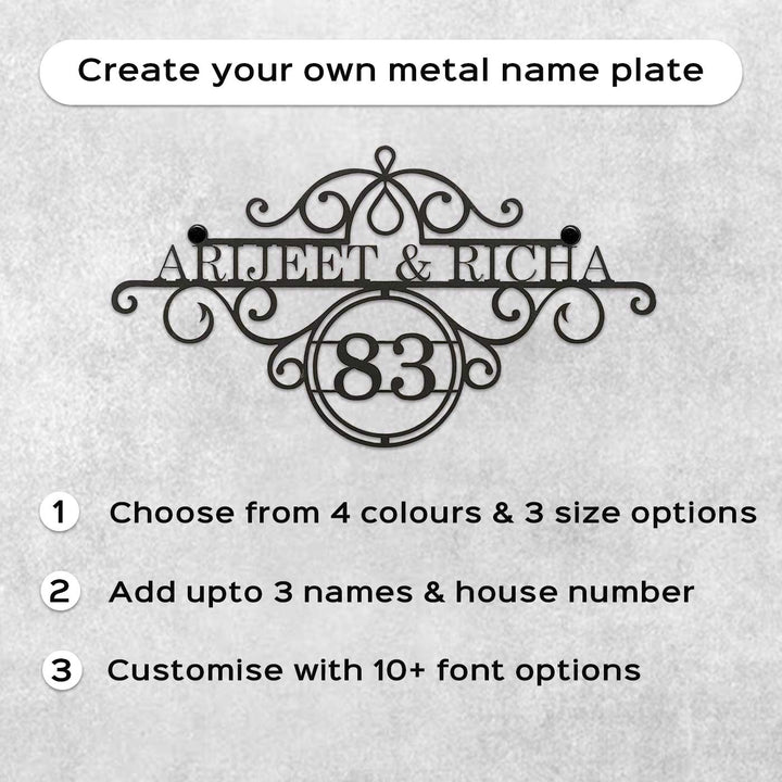 Personalize Ornate Weatherproof Name Plate With House Number - Personalized Name Plate Example