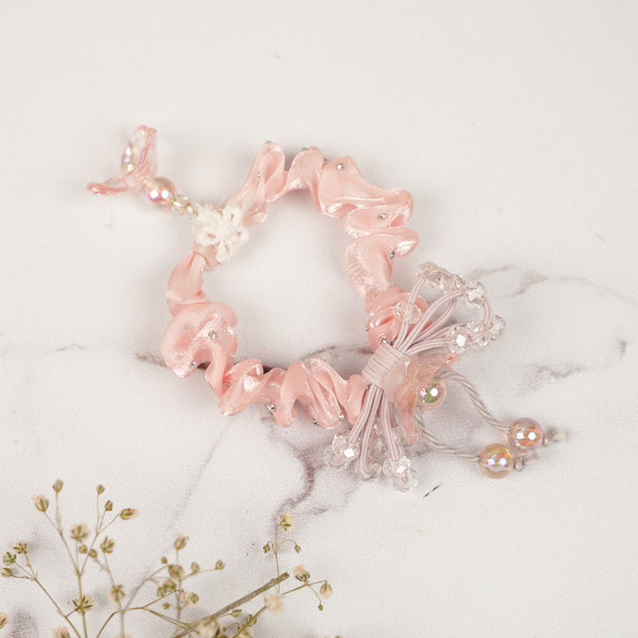 Handmade Stone Embellished Scrunchy Rakhi For Newborns