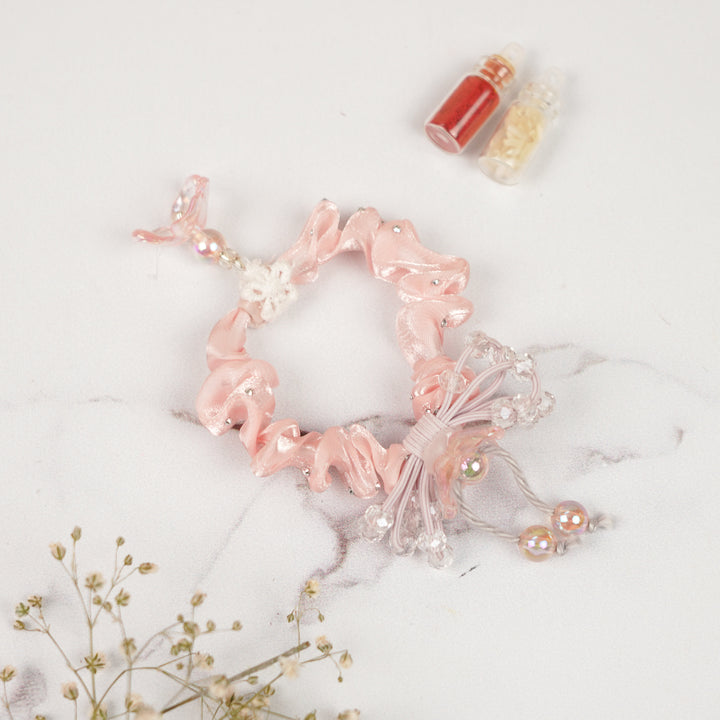 Handmade Stone Embellished Scrunchy Rakhi For Newborns