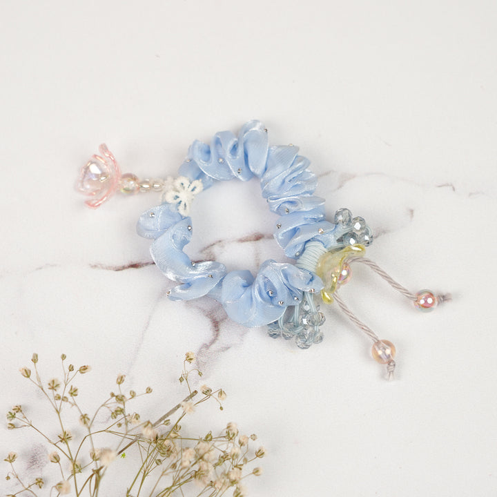 Handmade Stone Embellished Scrunchy Rakhi For Newborns