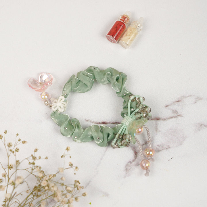 Handmade Stone Embellished Scrunchy Rakhi For Newborns