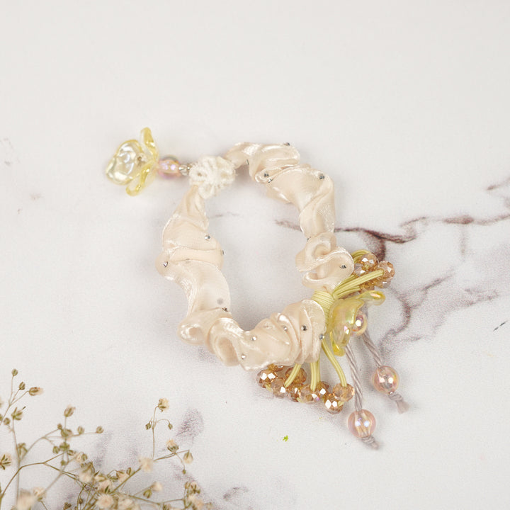 Handmade Stone Embellished Scrunchy Rakhi For Newborns