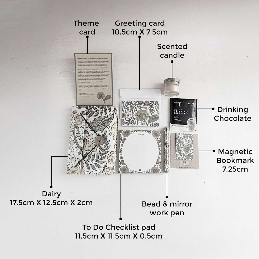 Sustainable Workspace Chevron Journal, Unique Stationary & Self-Care Hamper