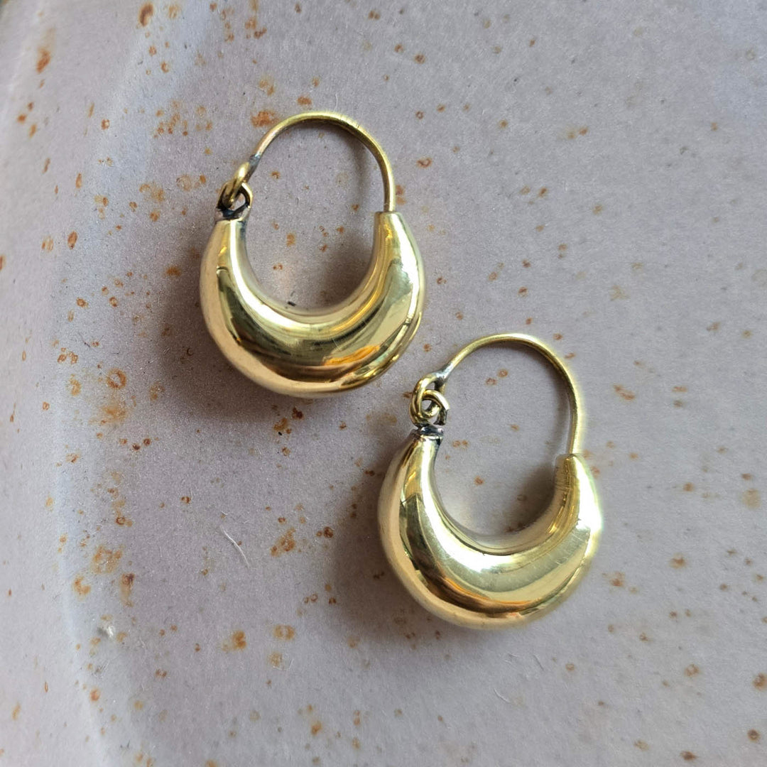 Handmade Lavanya Hoops Brass Earrings
